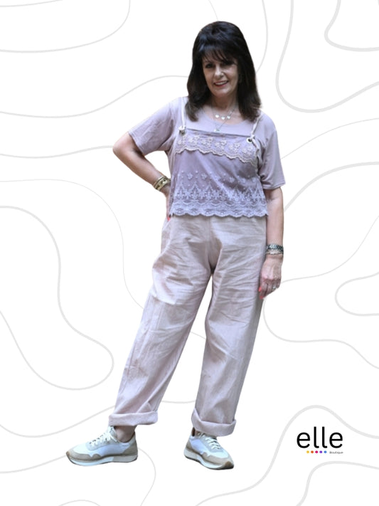Lace Dungaree Pink