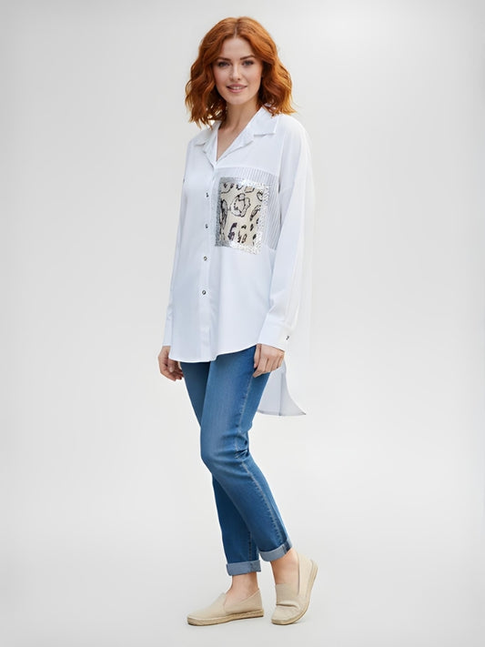 WILLOW COTTON PATCH ANIMAL SHIRT - WHITE