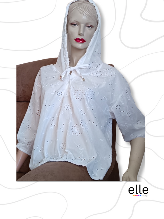 White Hoodie Top
