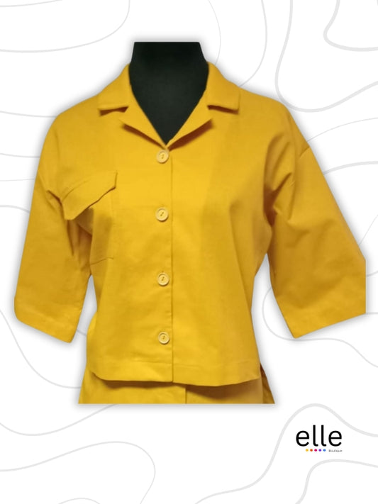 Mustard Yellow short top